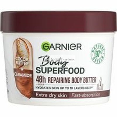 Garnier Superfood 48h Reparáló Vajas Krém - Kakaó - Ceramid 380ml