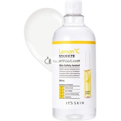 It'S SKIN Lemon'C Squeeze Ampoule Toner - Sötét Foltok Eltüntetése és Hidratáló Astringens, 500ml