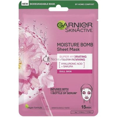 Garnier Hidratáló Bombázó Sakura és Hialuronsav Arcpakolás, 28g