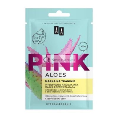 AA Aloes Pink Intenzíven Hidratáló Világosító Maszk Szövet, 25 ml