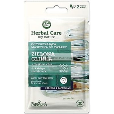 Zöld Agyagos Arcpakolás Chia Olajjal Minden Típusú Bőrre, 10 ml