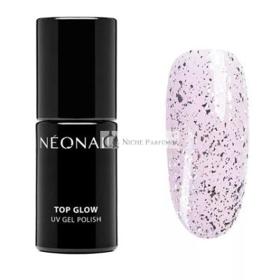 NEONAIL UV Körömlakk Fedőlakk Gél UV Top Glow Ezüst Pöttyökkel, 7.2ml