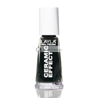 Layla Cosmetics 1243R23-031 Kerámia Hatású Körömlakk Tiszta Fekete, 10ml