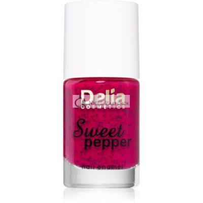 Delia Cosmetics Édes Paprika Fekete Részecskés Körömlakk - 05 Málna, 11 ml
