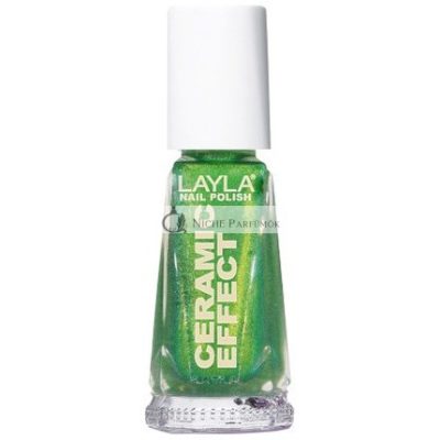 Layla Cosmetics 1243R23-061 Kerámia Hatású Körömlakk Arany Zöld, 10ml