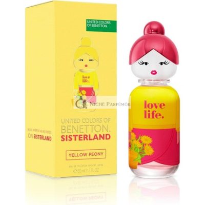 United Colors of Benetton Sisterland Sárga Pünkösdi Rózsa Eau de Toilette Nőknek 80ml