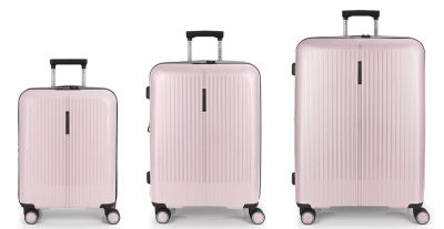 Brooklyn rózsaszín bővíthető bőrönd szett