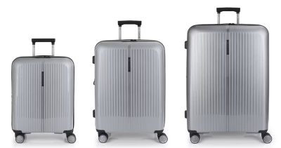 Brooklyn szürke bővíthető bőrönd szett