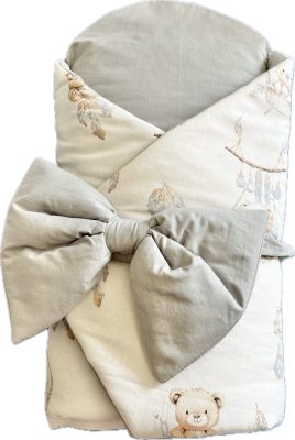 Kókuszpólya – Álomfogó maci minta, 75×75 cm | Pamutvászon, kivehető kókuszbetéttel