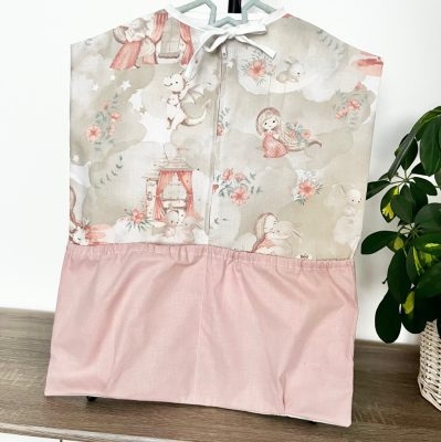 Púder Álom ovis zsák – pasztell rózsaszín pamut tároló óvodába