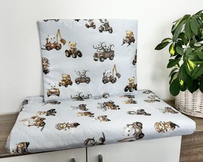 Munkás Mancsok – 2 részes ovis ágynemű szett (egybevarrt, 90x140 / 40x50 cm)