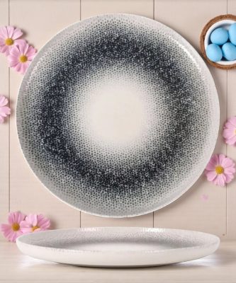 Mademoiselle Szürke Átmenetes Magasperemű Porcelán Lapostányér – 32 cm, Fine Dining tálaláshoz