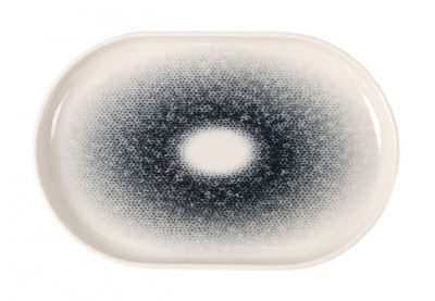 Mademoiselle Szürke Átmenetes Porcelán Ovális Tálalótál – 20x13cm, Fine Dining tálaláshoz