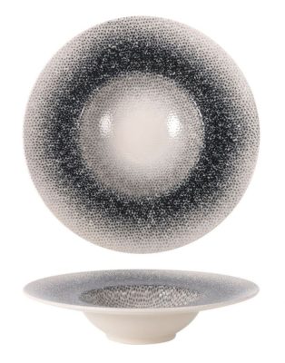 Mademoiselle Szürke Átmenetes Porcelán Pasta tányér – 28x6.8cm, Fine Dining tálaláshoz