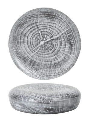 Ledo Porcelán Ovális Gourmet Kör Tálaló – 15x3,5 cm, Fatörzs Mintával