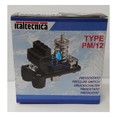 Nyomáskapcsoló PM/12 1 fázisú szivattyúkhoz 12 barig