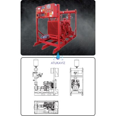 Tűzoltó egység 1 dízel szivattyúval 