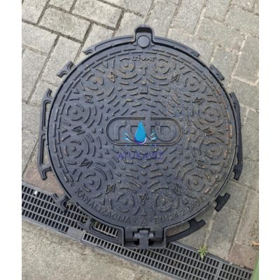 Öntöttvas fedlap DN600 D400 terhelhető 