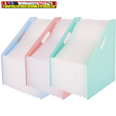 Irattartó papucs DELI Macaron A/4 harmónikás 13 rekeszes pasztell színekben