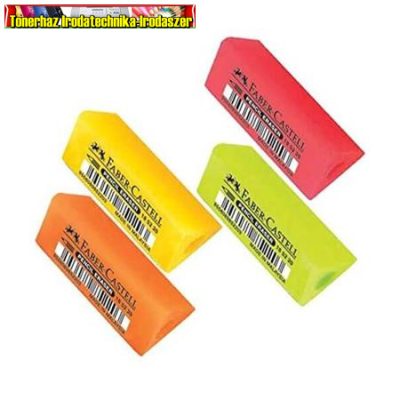 FABER-CASTELL Radír, háromszögletű, 2 db-os neon színek (vegyes csomag)