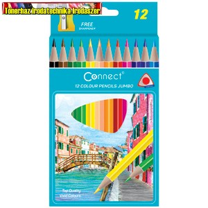 Connect színes ceruza 12db-os készlet, vastag háromszögletű JUMBO (17869)