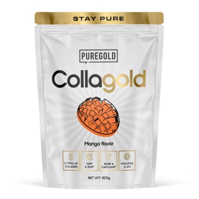 PureGold CollaGold Marha és Hal kollagén italpor hialuronsavval 300g mango íz