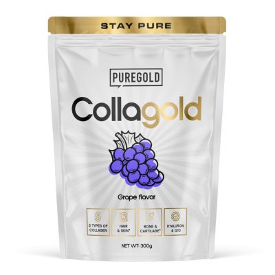 PureGold CollaGold Marha és Hal kollagén italpor hialuronsavval 300g Grape íz