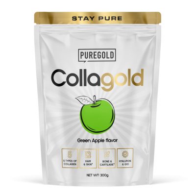 PureGold CollaGold Marha és Hal kollagén italpor hialuronsavval 300g Green Apple íz