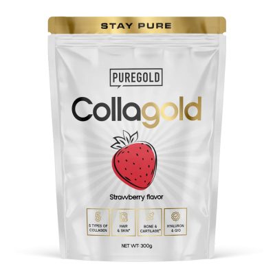 PureGold CollaGold Marha és Hal kollagén italpor hialuronsavval 300g Strawberry íz