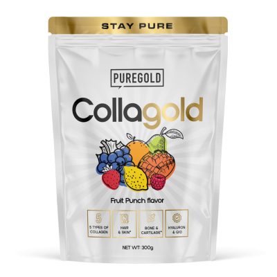 PureGold CollaGold Marha és Hal kollagén italpor hialuronsavval 300g Fruit Punch íz