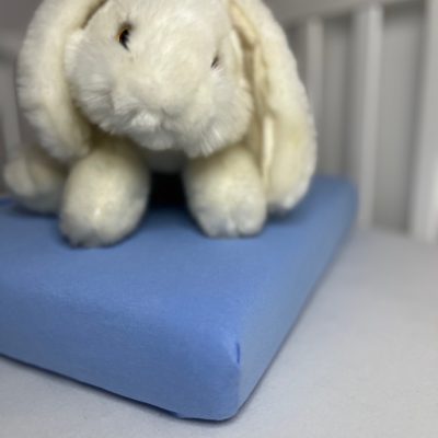 Kék gumis pamut lepedő 80x160 cm gyerekmatracra – légáteresztő, 100% pamut