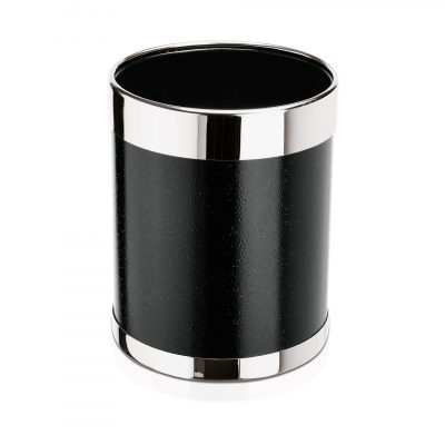 Papír szemetes, 22-28 cm, acél, fekete