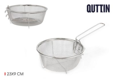 Fritőz kosár behajtható nyéllel, 23 cm, rozsdamentes