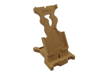 Tölgyfa telefontartó íves gravírozott