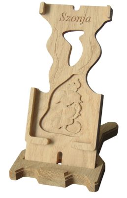 Fa telefontartó, virág