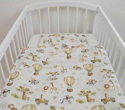 Baba ágyneműhuzat - zsiráf, oroszlán, zebra, elefánt