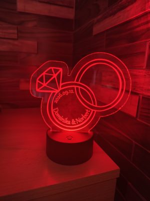 Egyedi Esküvői Led Lámpa (gyűrű)