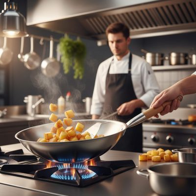 Vas Wok 40 cm-es átmérővel, fa nyéllel (120 mm), szatén