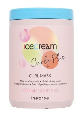 Inebrya Ice Cream Curly Plus hajpakolás göndör hajra, 1 l
