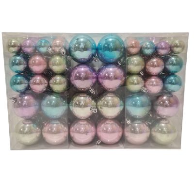 Gömb dobozban műanyag 3cm, 4cm, 6cm pasztell S/100