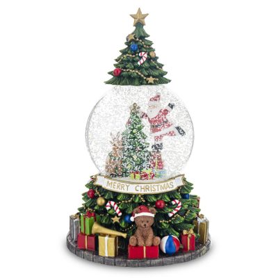 Havazógömb karácsonyfa zenél 26x16cm