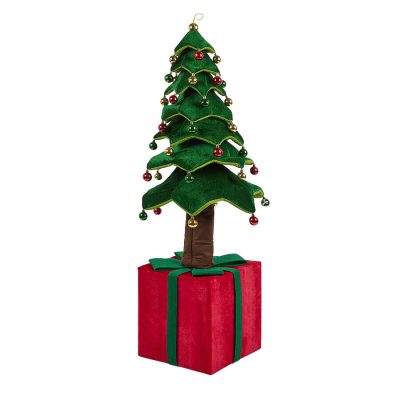 Karácsonyfa textil teleszkópos zöld 150 cm