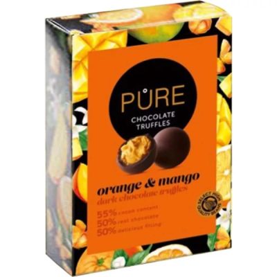 Pure Étcsokoládé Trüffel Golyók Narancsos-Mangós Krémmel Töltve 148g
