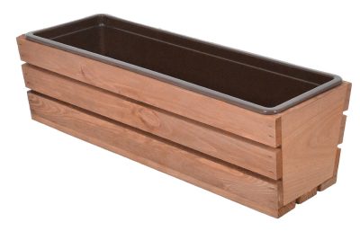 Rojaplast MODERN 51 cm fa virágláda-barna műanyag betéttel