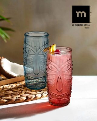 Szines koktélos Tiki pohár 600 ml, 6 db-os csomag