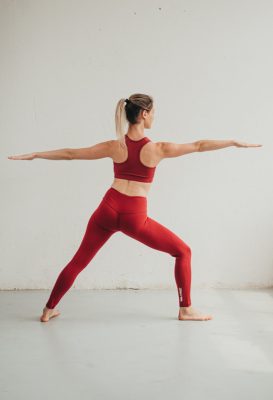 Női, ökopamut sport/jóga nadrág - hosszú - bordópiros - PATENT DUO