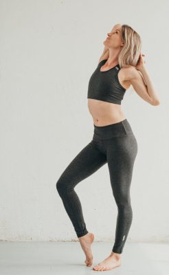 Női, ökopamut sport/jóga nadrág - hosszú - sötétszürke - PATENT DUO