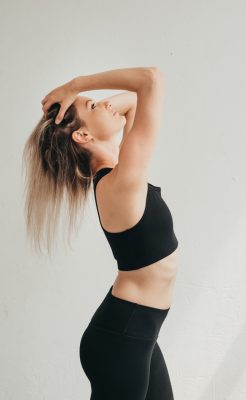 Ökopamut sportmelltartó - fekete - PATENT DUO