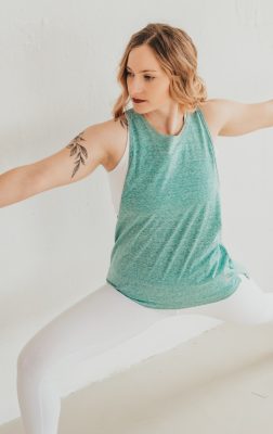 Oldalt kivágott ökopamut trikó - zöld - PATENT DUO