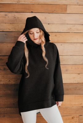 Kapucnis jóga pulóver IKIGAI - PATENTDUO - Fekete